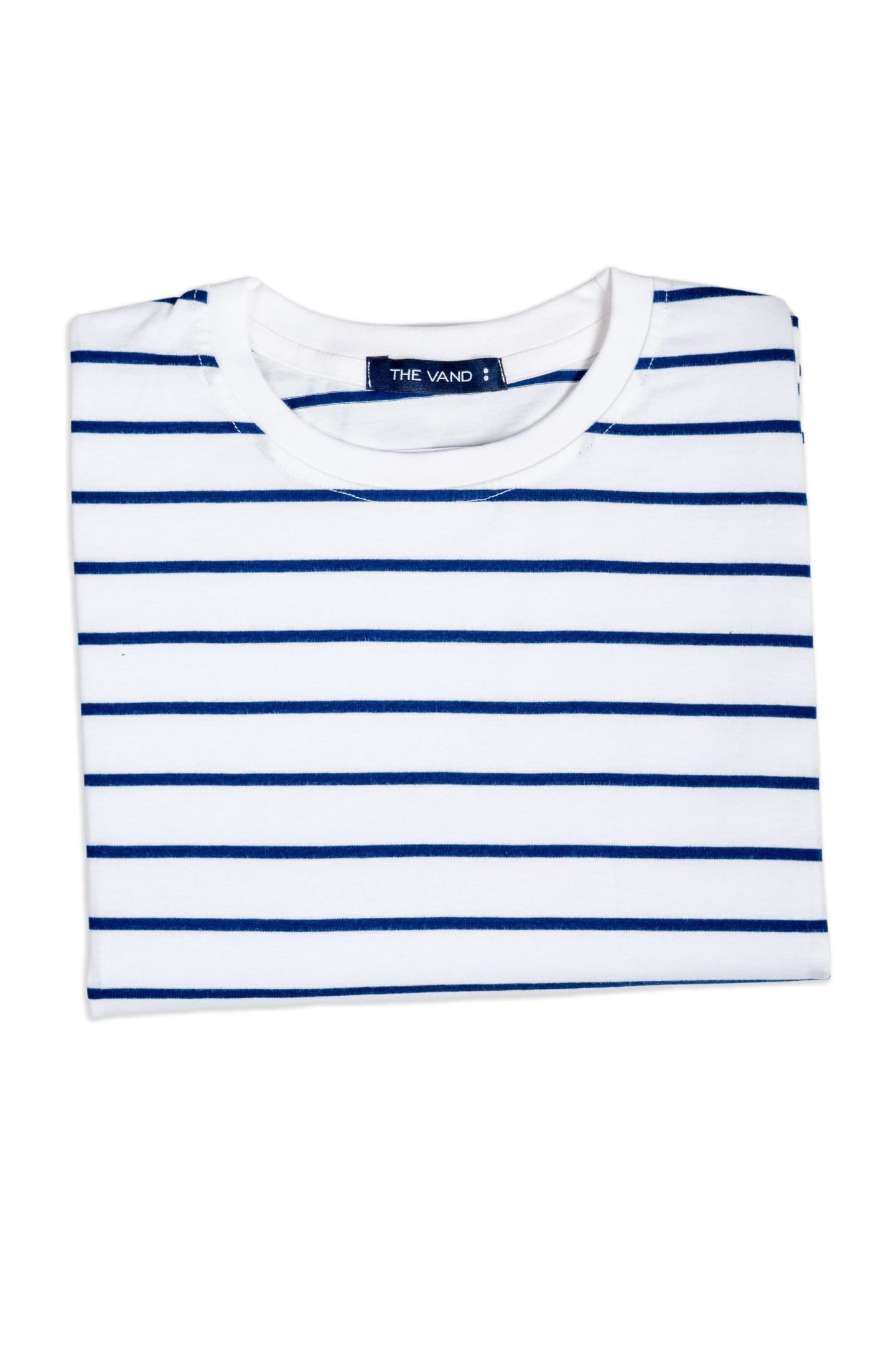 100% COTTON WHITE-BLUE STRIPED TSHIRT