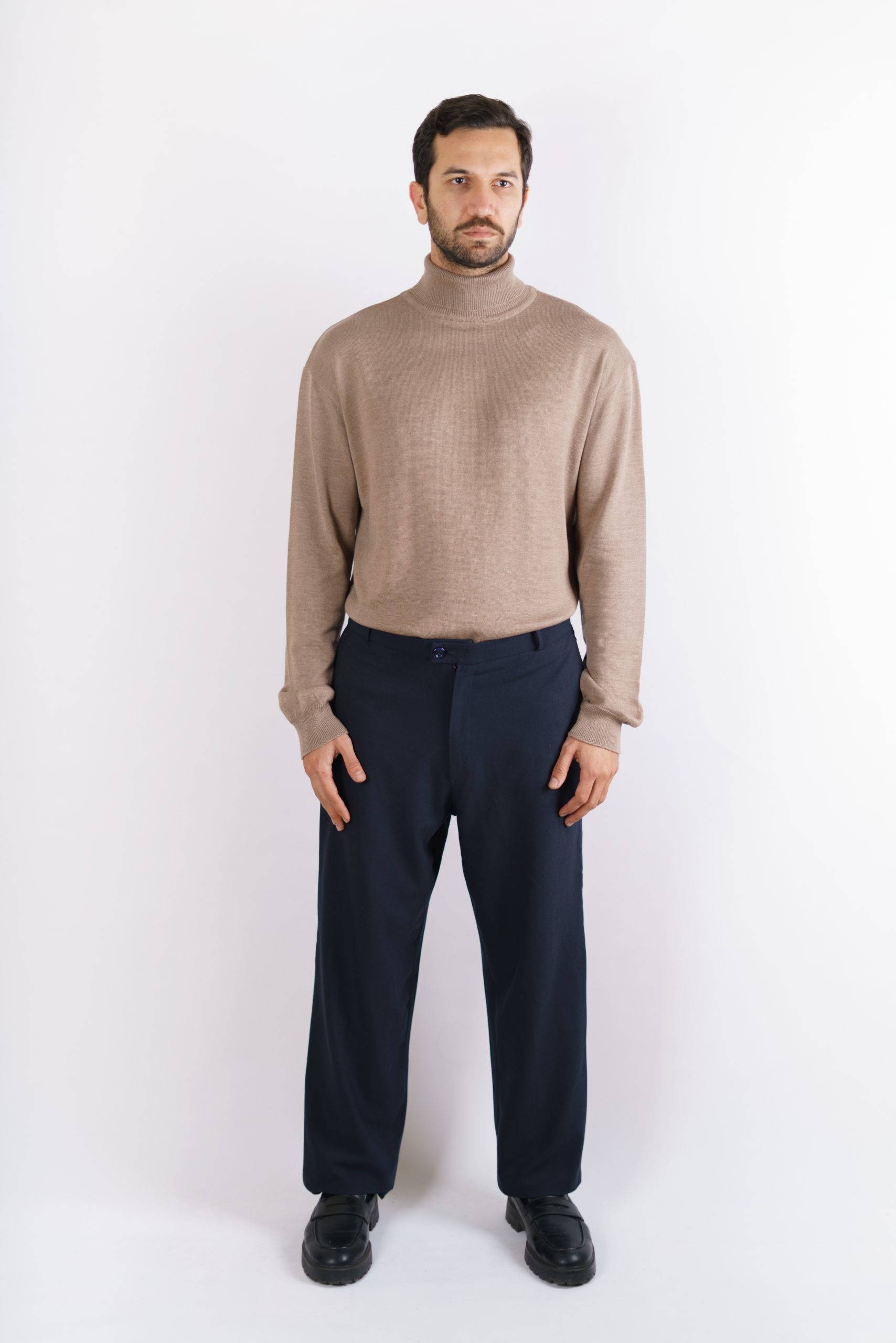 WOOL JERSEY TURTLENECK